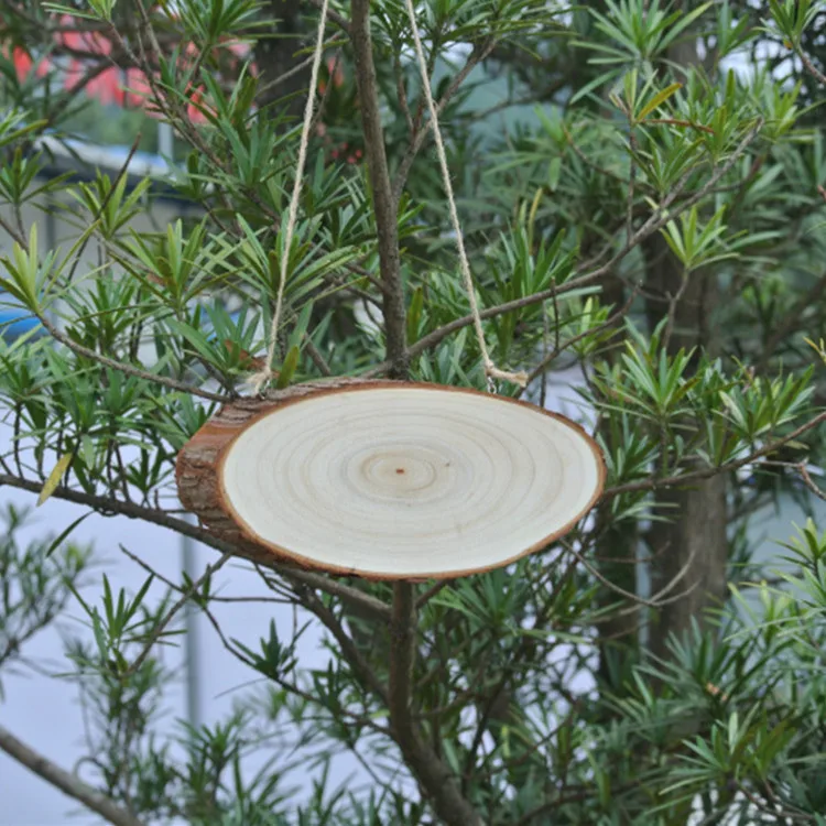 Factory Direct Craft Large Oval Natural Wood Tree Slice with hole
