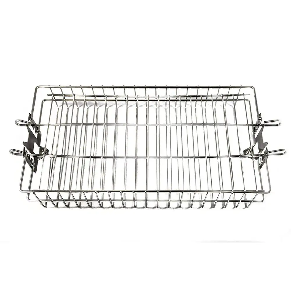 Stainless Steel Flat Spit Rotisserie Chrome Plated Grill Basket BBQ Grills Tool set Barbecue Accessories Utensils Grilling Tools