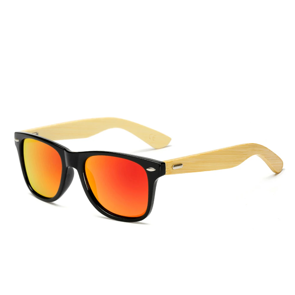 Fashion and hot sale custom bamboo sunglasses with black lens for men and women