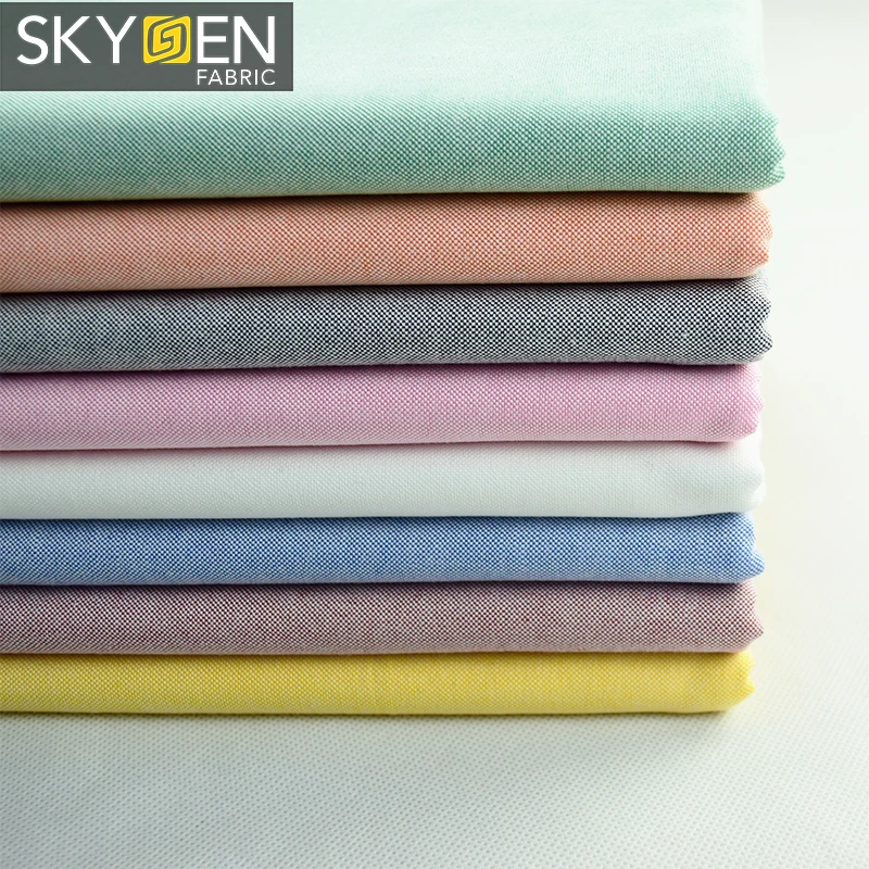 Hot Sale 100% Cotton White Solid Color Yarn Dyed Oxford Shirt Fabric