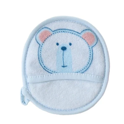 China Manufacturer High Quality  Cartoon Cute Baby Wash Face Bath Brush Bamboo Makeup Remover Pads