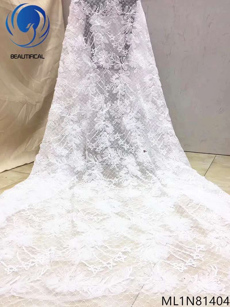 Beautifical new arrival lace fabric onion tulle sequin fabric girls party dresses ML1N814