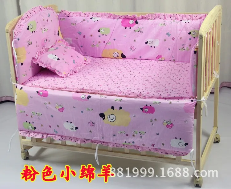 Promotion 7pcs Baby Bedding Set Baby Cradle Kits in Crib Cot Bedding Set Cotton bumper duvet