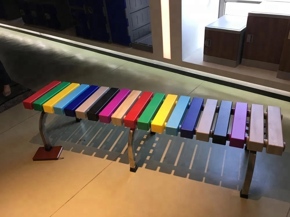 Stainless Steel Leg Plastic Bench