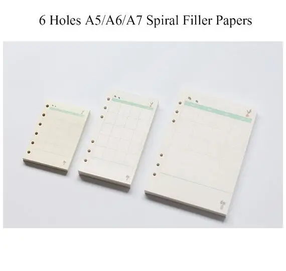 Leather Spiral Cover Of Notebook A5/A6/A7 Cute Planner Accessory Loose Leaf Binder Shell Office School Reused Cover