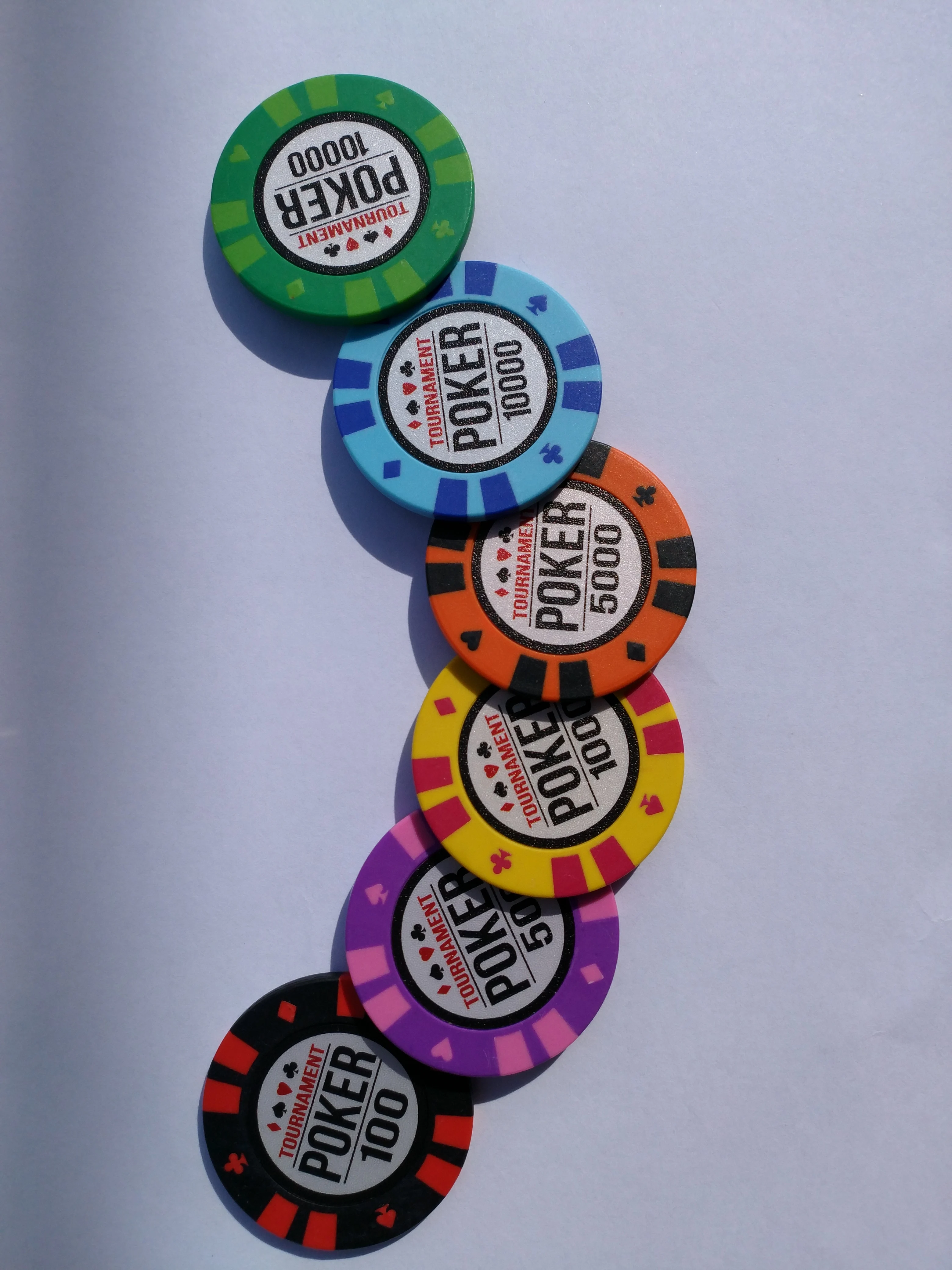 stand square poker chip 40MM  size with stickers for tournament