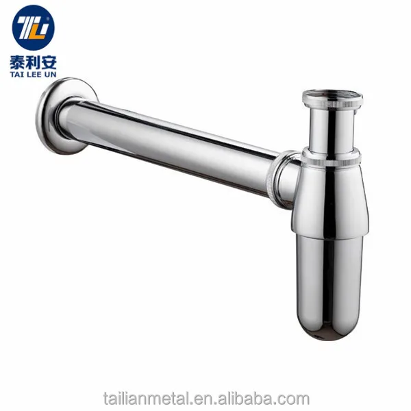 
2018 Round pop up basin waste drain Mixer p trap waste pipe into wall drainage tube drain bottle traps siphon for sink 