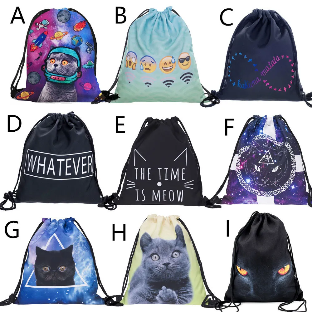 Полиэстеровая сумка на шнурке с логотипом на заказ, сумка-рюкзак