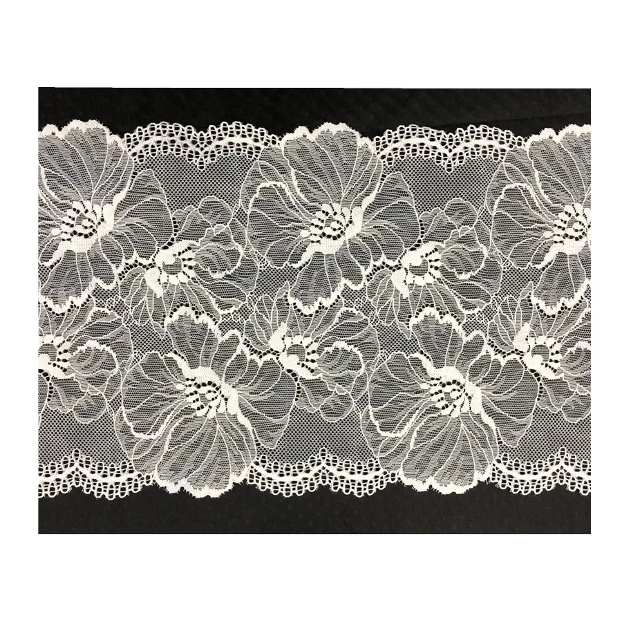 Wholesale White stretch guipure tulle lace trim border for garment accessories