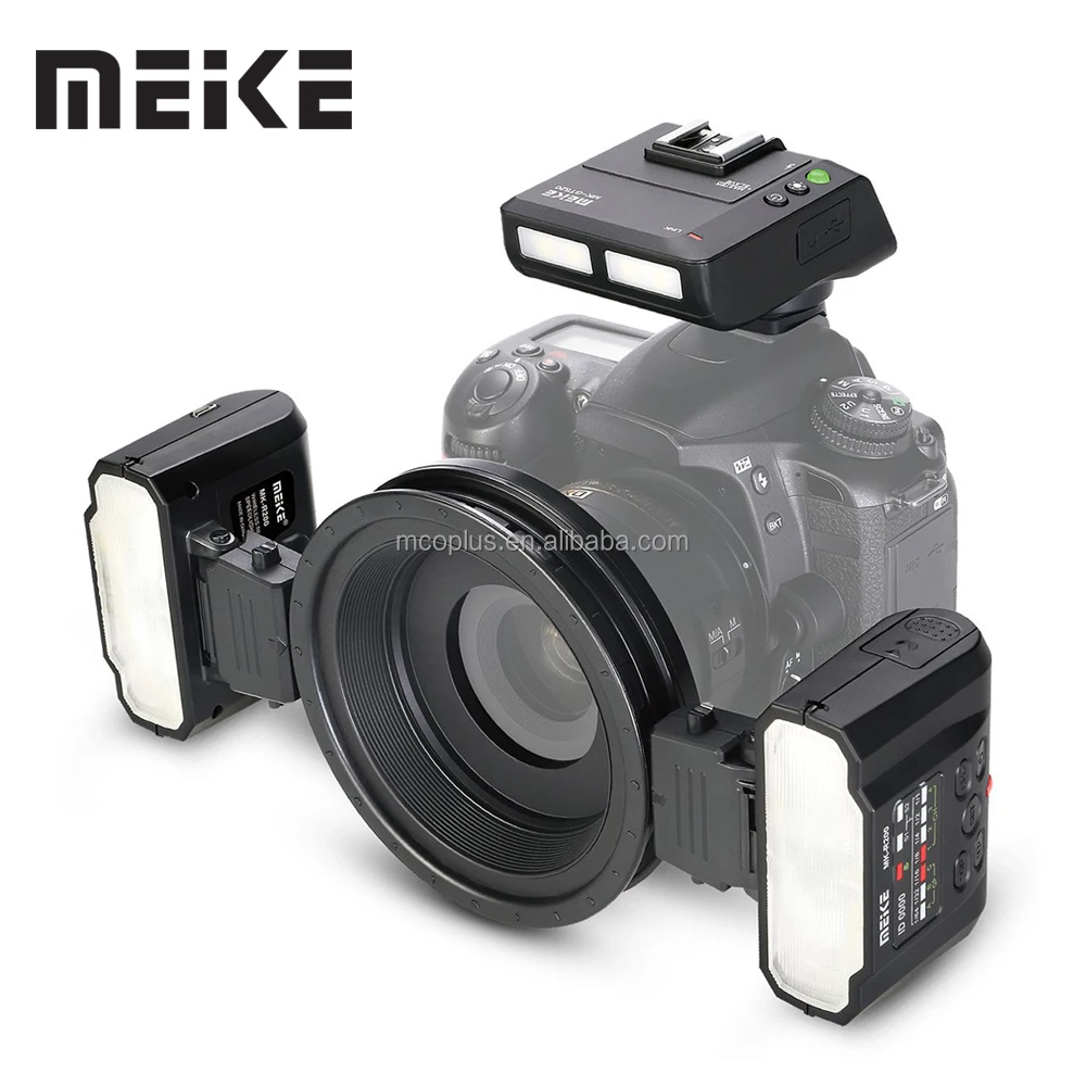 
Meike MK-MT24N Macro Flash Speedlite light Double Head flash LED Light for Nikon D3100 D3200 D3300 D5300 D7100 D7200 SLR Cameras 
