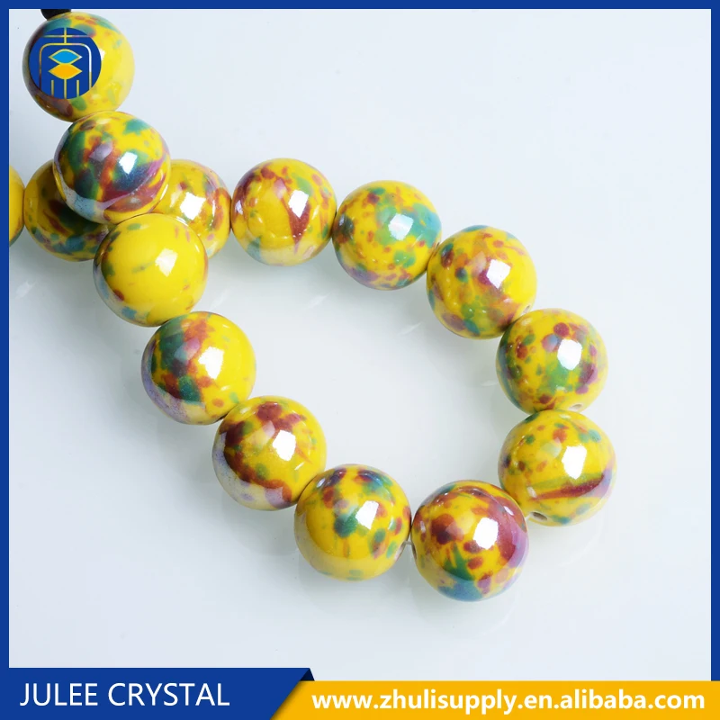 
Customized Colorful Bigger Beads Wholesale Porcelain Round Beads 