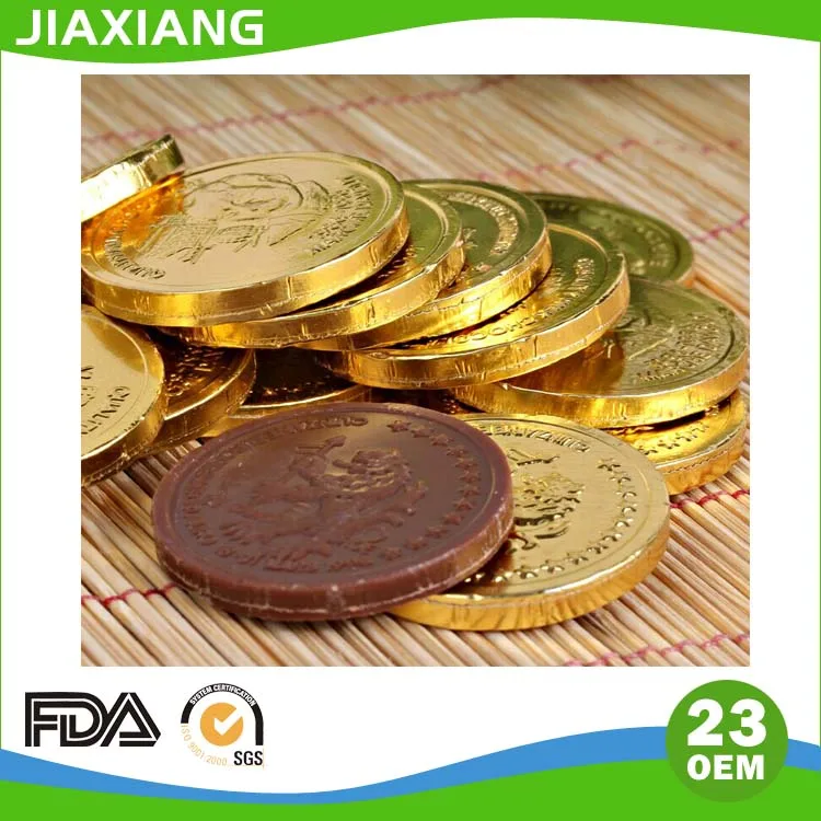 gold aluminum foil for coin chocolate wrapper