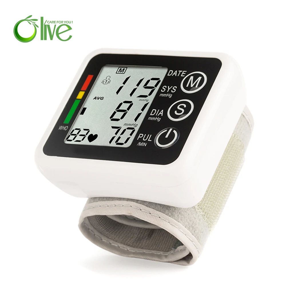 Электрический измеритель артериального давления с ЖК-дисплеем, оптовая продажа, наручные часы, монитор артериального давления для дома
