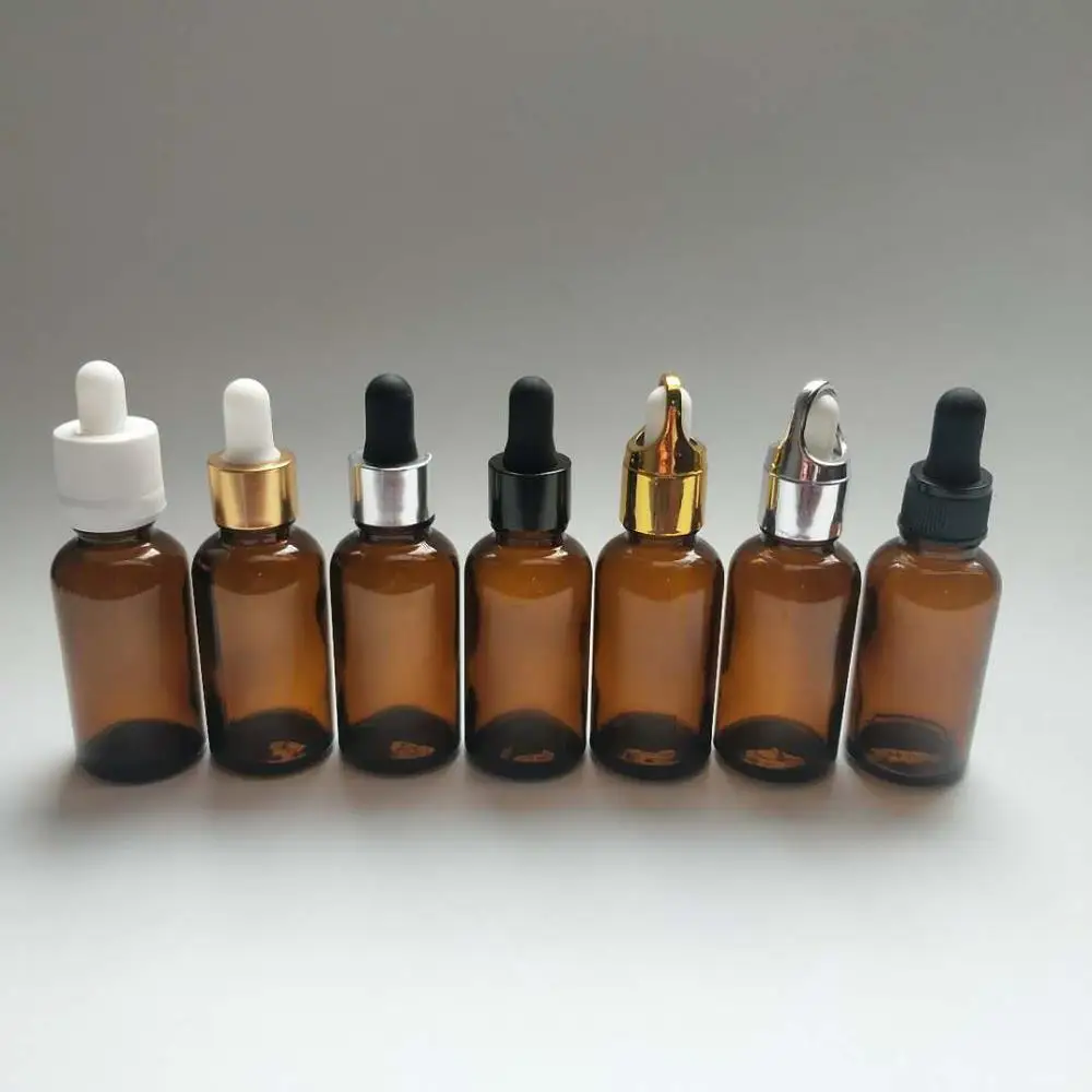 30ml Brown Amber Essential Oil Glass bottle with Plastic Separate Gropper Pipette