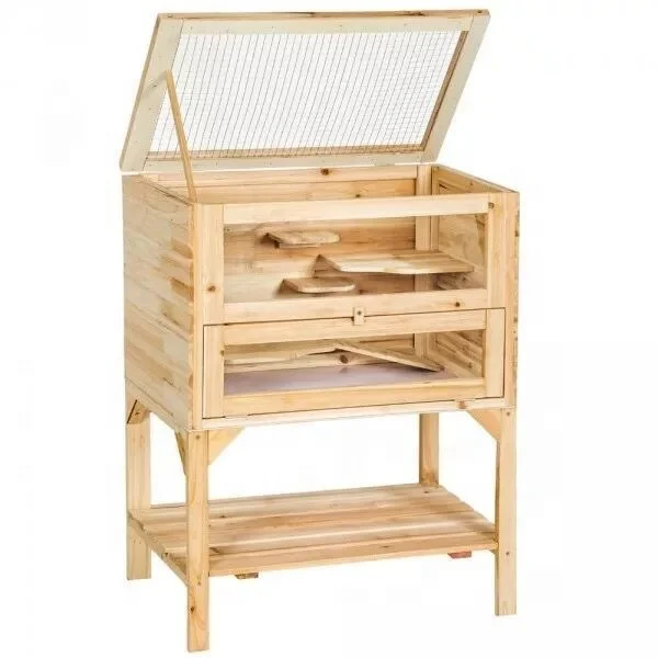 MSH-H002 Double Decker indoor Wooden Hamster Cage indoor with Running area