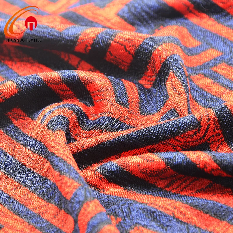 Fabric Stretch Fukuro Jacquard Chunnuo Knitting Factory Polyester Jersey Fabric 100% Polyester 95% Polyester +5% Spandex Printed