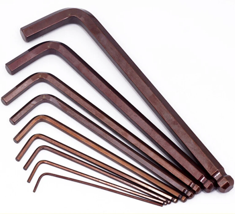 China manufacturer wholesale stainless steel hexagon wrenches SS ball head hexagon wreches electroplate CR-V hex screw key