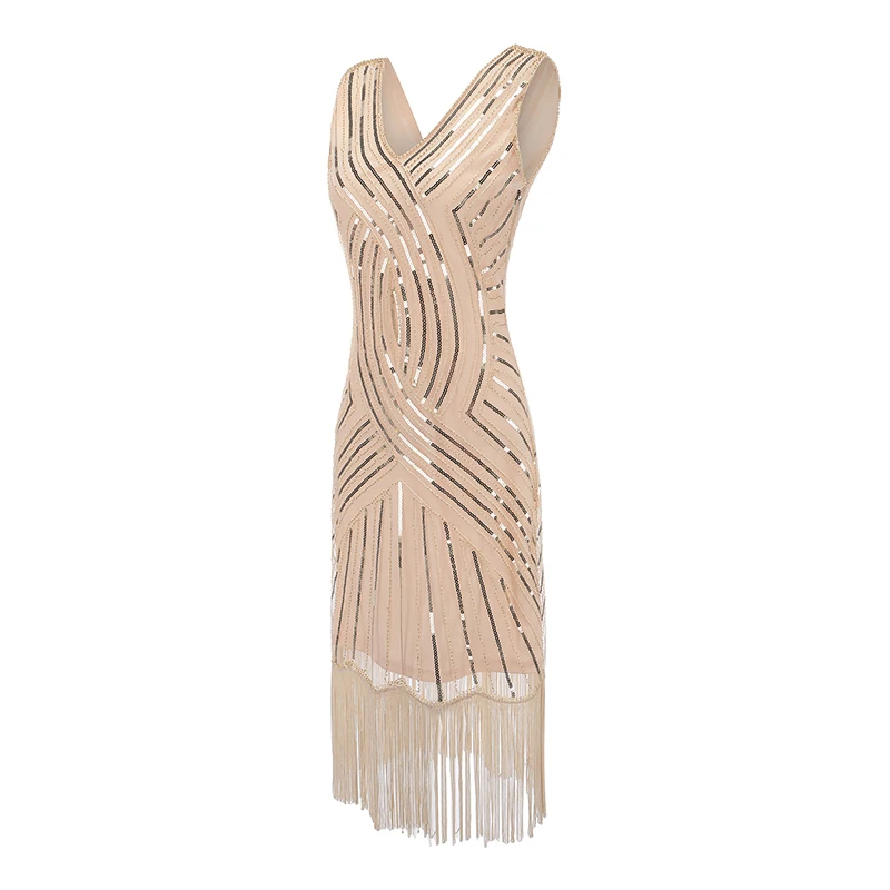 Gold sequin dresses women elegant formal  Gown Sequin Evening Dress