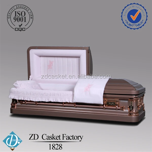 American style metal and wooden casket for sale