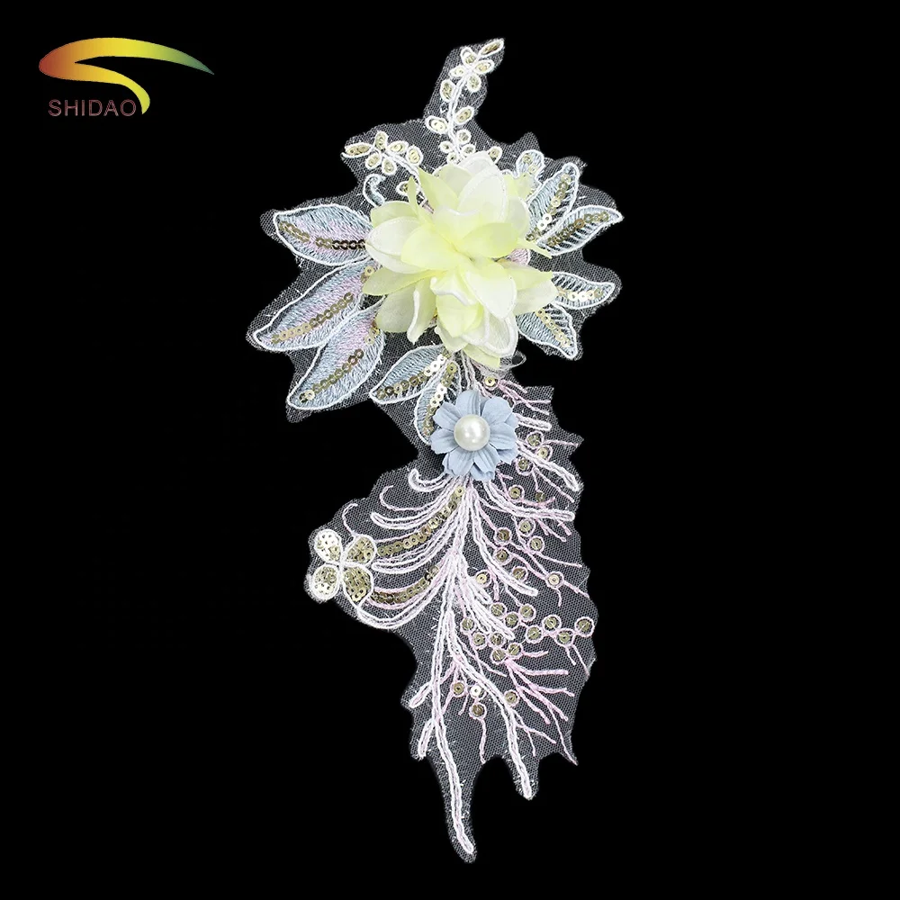 Wholesale 3d flower embroidered swiss voile lace in switzerland fabric beads bridal