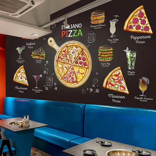 Custom printing restaurant decoration wallpaper wall coverings