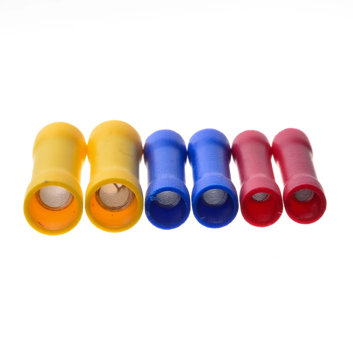 100Pcs 22-10 Splice Butt Insulated Car Audio Wire Connector Electrical Crimp Terminals Red Yellow Blue