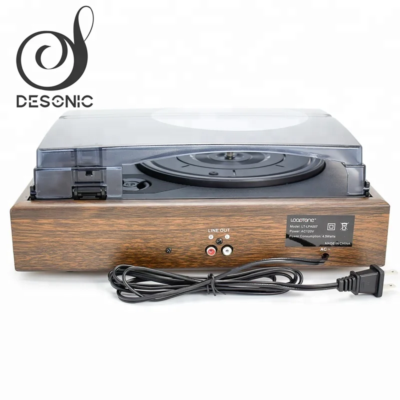 Desonic Classic Belt-Driven Turntable Vinyl LP Record Player W/ Built-in Speakers RCA Line-out AC110~130V&220~240V