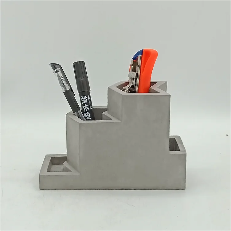 
Simple style office table concrete pen holder 