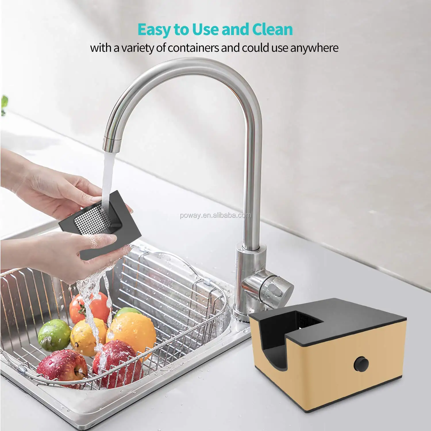 
Poway Mini Smoke Machine Portable 2*AA 3V Battery 1.2W Smoking Gun Food for Home Cooking and Outdoor BBQ (Golden) 