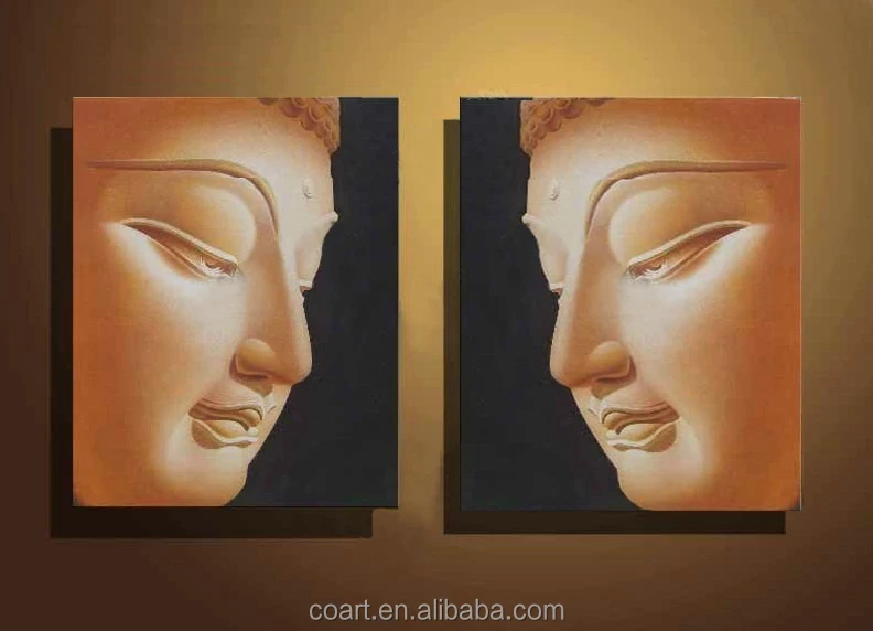 
Modern Home Goods Abstract Wall Art Oil Paintings of Buddha Faces on Canvas 