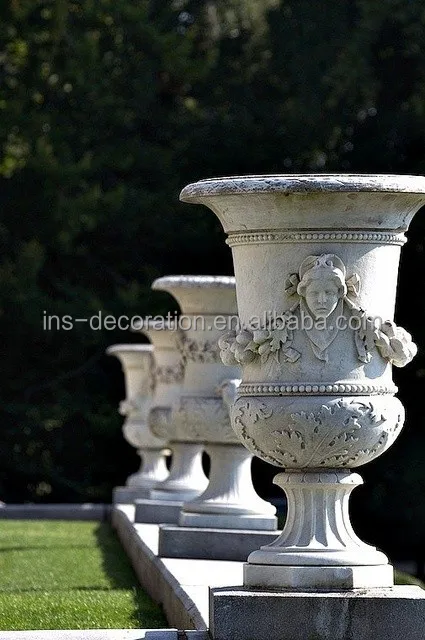 Traditional outdoor tall plant pots