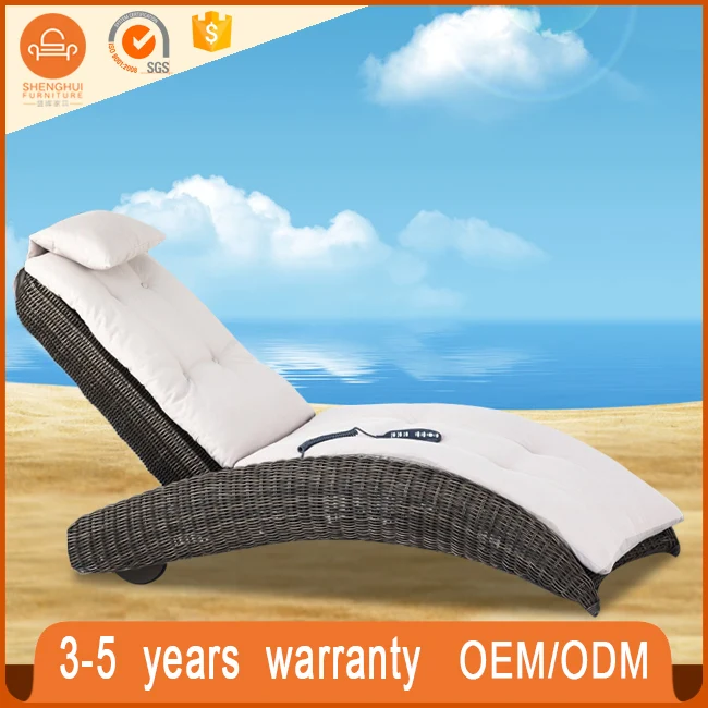 
holiday hotel patio used commercial sleeping chaise lounge beach furniture round rattan wicker woven barcelona daybed 