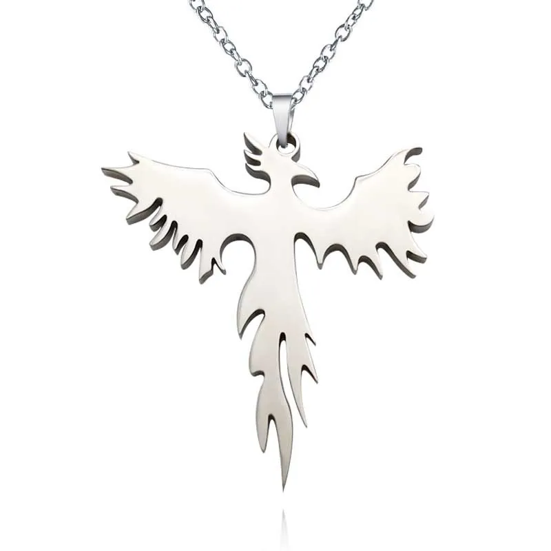2019 new high quality stainless steel Phoenix Bird Firebird Pewter Pendant Necklace for men women