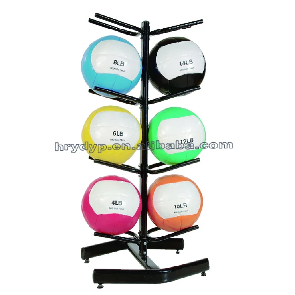 3 слоя медицинский мяч розетка тренажерный зал для боулинга стеллаж для выставки товаров с колеса HRIR04