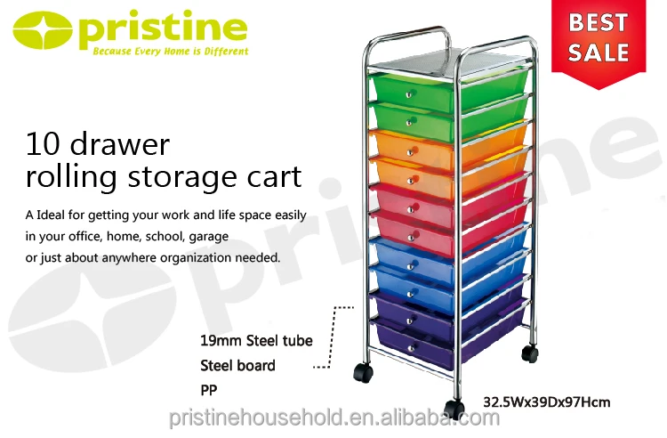 Shopee SALE quality wholesale Taiwan household storage Furniture Manufacturer MIT DIY trolley drawer cabinet 10 drawer cart