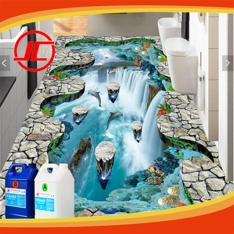 Epoxy 3D Wall Panel Flooring Adhesive Wallpaper Shark Waterproof 3d flooring vinyl bathroom