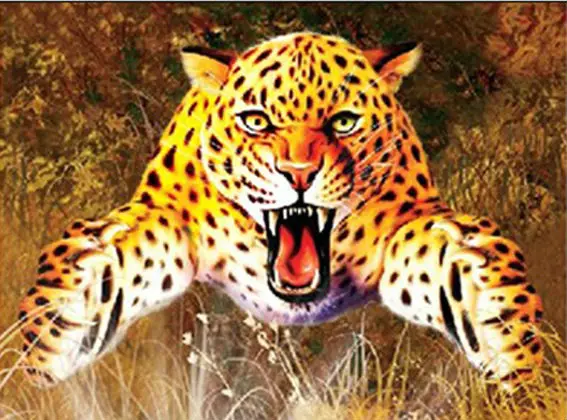 Китайская 3d линзовидная картина дикого животного леопарда