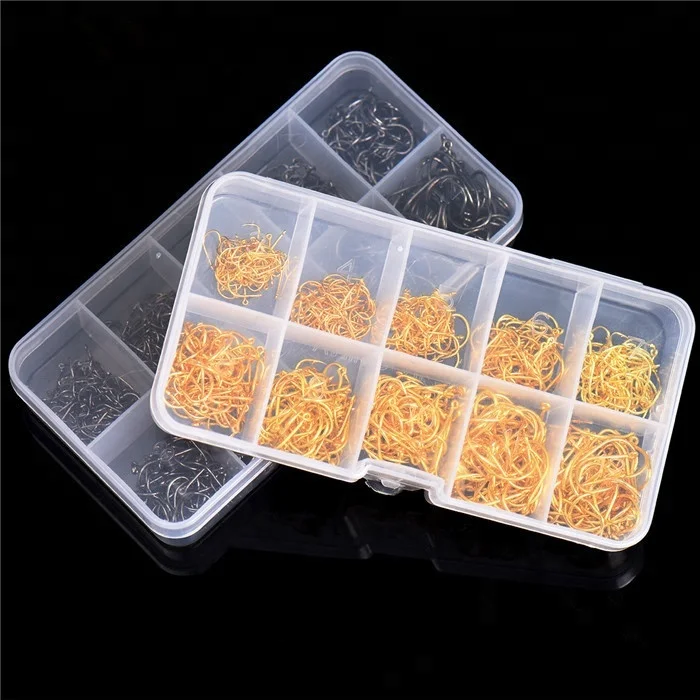 600pcs/box High Carbon Steel Fishing Hook Size #3-#12 Carbon Steel Fishhook Fishing Tackle