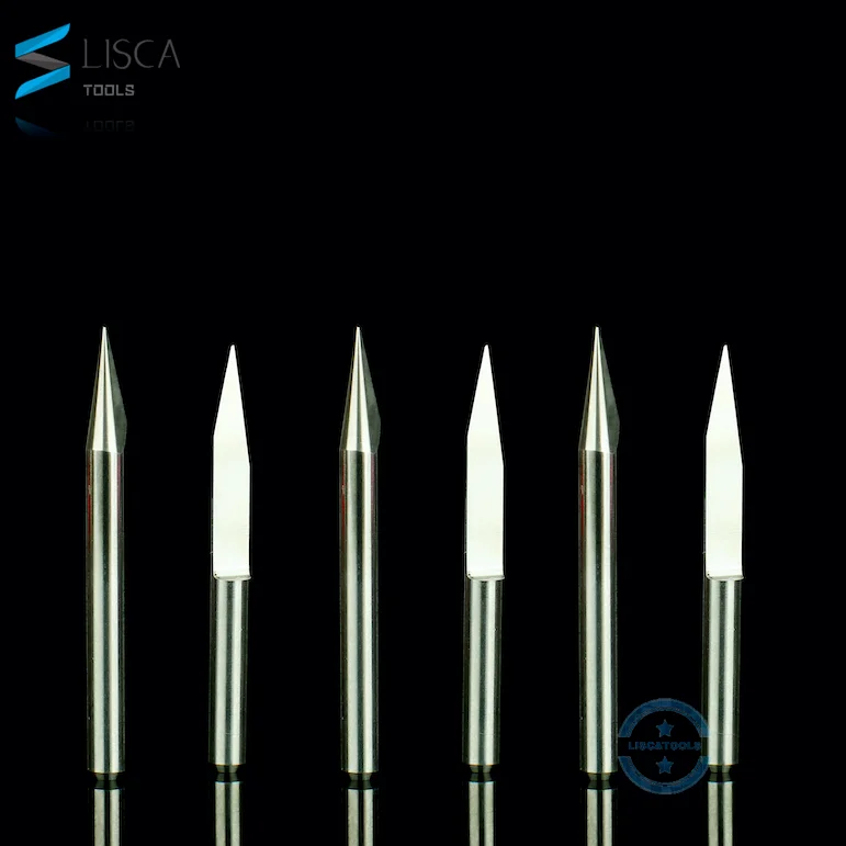 3.175mm V Shaped PCB Carbide Engraving Bits / Sharp Wood Router Cutter Wholesale