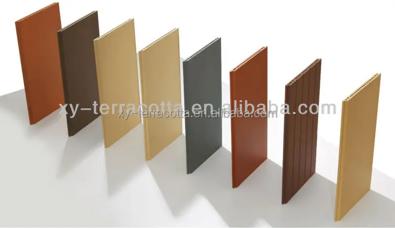 Foshan red grey yellow white terracotta facade panel for exterior curtain wall decoration cladding external facade panel