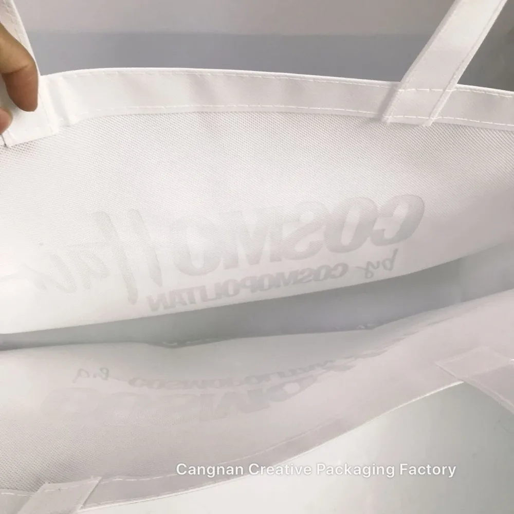 
Custom laminated gifts reusable foldable polyester shopping bag with metallic logo 