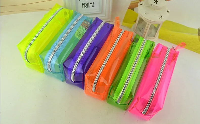 Fashion Children kids PVC Pen Bag Colorful Creative Pencil Case