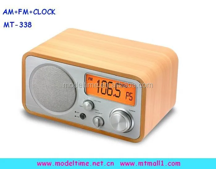 Цифровой AM FM-Будильник Деревянный радиоприемник со встроенным