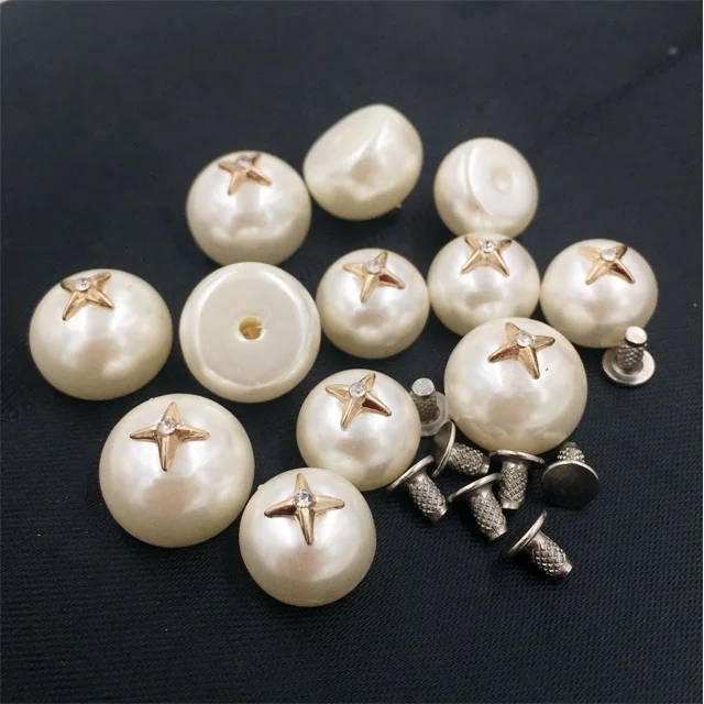 JC601 New pearl rivet and studs 12mm pearl rivet rhinestone for  shoe and garment
