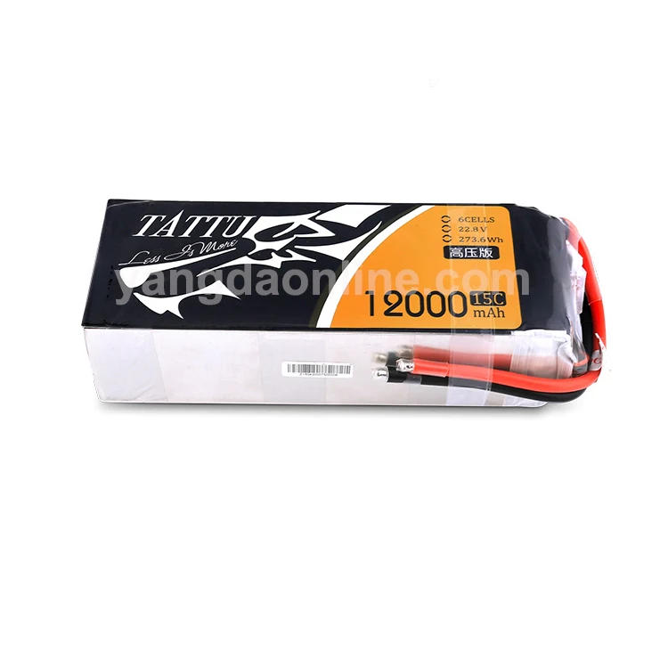 Gens Tattu 12000mAh 6S1P 15C 22.8V High Voltage Lipo Battery Pack With AS150+XT150 Plug