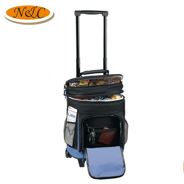 
Heavy duty multifunctional trolley insulated cooler bag on wheels 