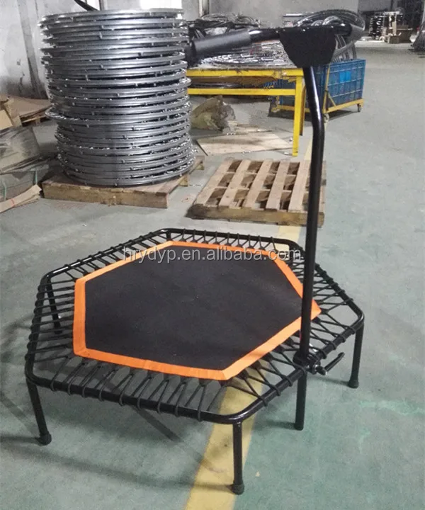 hexagon trampoline with handle bar mini trampoline Fitness equipment HRTL18