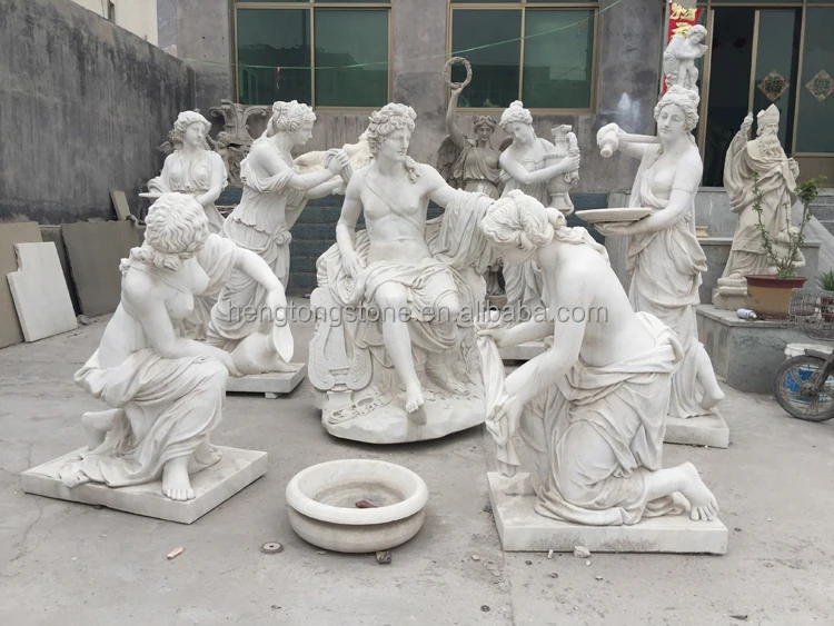 Villa Luxury Decoration Hand Carved Natural Marble Famous Greek Figure Apollo Bathing Statue