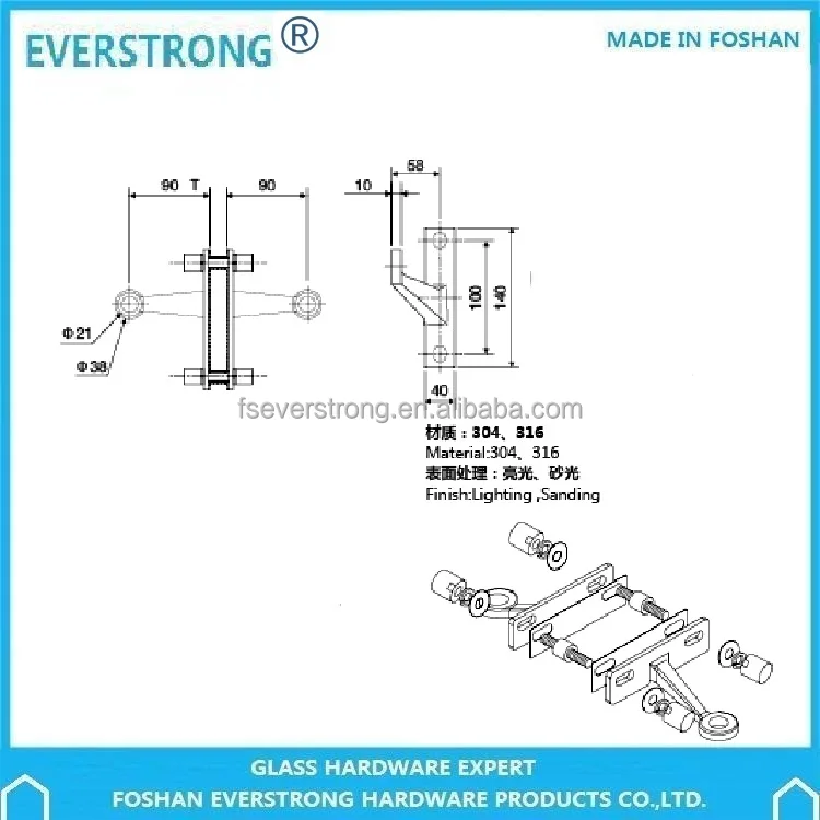 Everstrong stainless steel casting spider glass curtain wall accessories  STR200K-1B with 2 routel