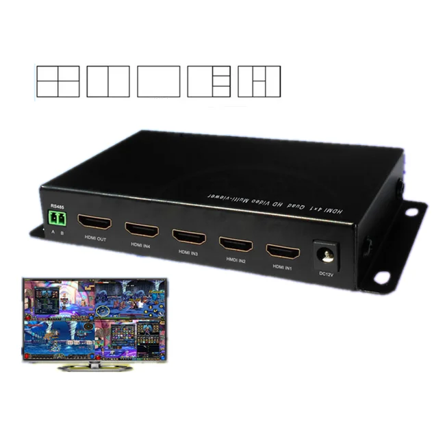 
Games Studio 4x1 quad screen 4 in 1 out hd multiviewer ip control 4k video switcher 